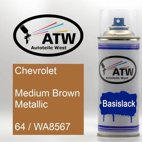 Chevrolet, Medium Brown Metallic, 64 / WA8567: 400ml Sprühdose, von ATW Autoteile West.